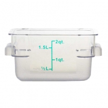 Omcan 80172 2 Qt Polycarbonate Clear Square Food Storage Container 