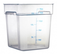 Omcan 80180 18 Qt Polycarbonate Clear Square Food Storage Container 