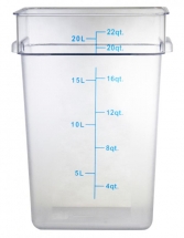 Omcan 80182 22 Qt Polycarbonate Clear Square Food Storage Container 