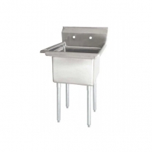 Omcan - 18" x 18" x 11" One Tub Sink 18-Gauge Stainless Steel with 1.8" Corner Drain Without Drainboard
