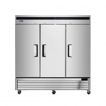 ATOSA 82" Bottom Mount Three (3) Stainless Steel Solid Hinged Door Reach-in Freezer MBF8504GR