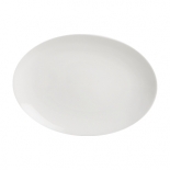 Cameo 210-123N Imperial White Oval NO Rim Plate 12"L x 8-3/4"W