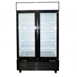 EFI C2-48GDVC Black Exterior Hinged Glass 2 Doors Cooler 