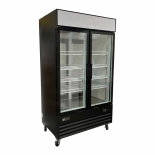 EFI C2P-48GDVCX Black Exterior Exterior Hinged Solid 2 Doors with Glass 2 Sliding Doors Pass Thru Cooler 