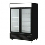 EFI C2-54GDVC Black Exterior Hinged Glass 2 Doors Cooler 