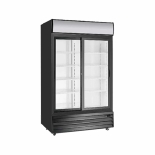 EFI C2S-45GD Black Exterior Sliding Glass 2 Doors Cooler 