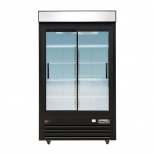 EFI C2S-48GD Black Exterior Sliding Glass 2 Doors Cooler 