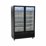 EFI C2Z-54GDVCX Black Exterior Hinged Glass 2 Doors Deep Chill Cooler 