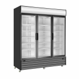 EFI C3-68GD Black Exterior Hinged Glass 3 Doors Cooler 