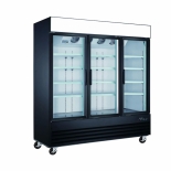 EFI C3-78GDVCX Black Exterior Hinged Glass 3 Doors Cooler 