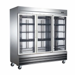 EFI C3-82GDSVCX Stainless Steel Exterior Hinged Glass 3 Doors Cooler 