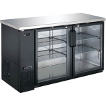 EFI CBBGD2-60CC Black Exterior Hinged Glass 2 Doors Back Bar Cooler