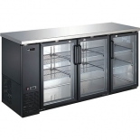 EFI CBBGD3-72CC Black Exterior Hinged Glass 3 Doors Back Bar Cooler