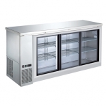 EFI CBBSGDS3-72CC Stainless Steel Exterior Sliding Glass 3 Doors Back Bar Cooler