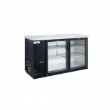 Glacier 49" Back Bar Cooler 2 hinged glass doors black exterior GBB-49G