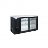 Glacier 49" Back Bar Cooler 2 Sliding Glass Door Black exterior GBB-49GSD
