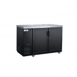 Glacier 49" Back Bar Cooler 2 Hinged Solid Door Black exterior GBB-49 