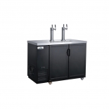 Glacier 49" Dual Tap Kegerator / Beer Tap Cooler 2 hinged black solid door Black Exterior GDD-49
