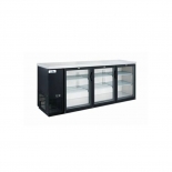 Glacier 73"  Back Bar Cooler 3 hinged Glass Doors Black Exterior GBB-73G