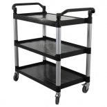 Omcan 43069 Black Plastic Bus Cart with 19.5" x 31" tray size 3 tiers