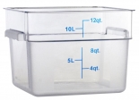 Omcan 80167 12 Qt Polycarbonate Clear Square Food Storage Container 