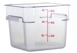 Omcan 80168 6 Qt Polycarbonate Clear Square Food Storage Container 