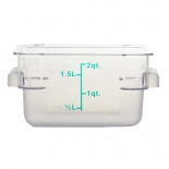 Omcan 80172 2 Qt Polycarbonate Clear Square Food Storage Container 