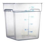 Omcan 80180 18 Qt Polycarbonate Clear Square Food Storage Container 