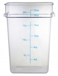 Omcan 80182 22 Qt Polycarbonate Clear Square Food Storage Container 