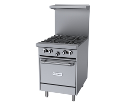 US Range U24-4L U-Series 24" Open Burner Range with Space Saver Oven