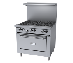 US Range U36-6R U-Series 36" Open Burner Range with Standard Oven
